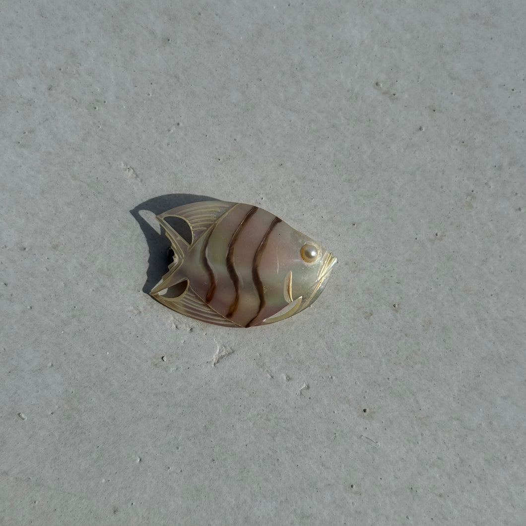 vintage mother of pearl fish pin